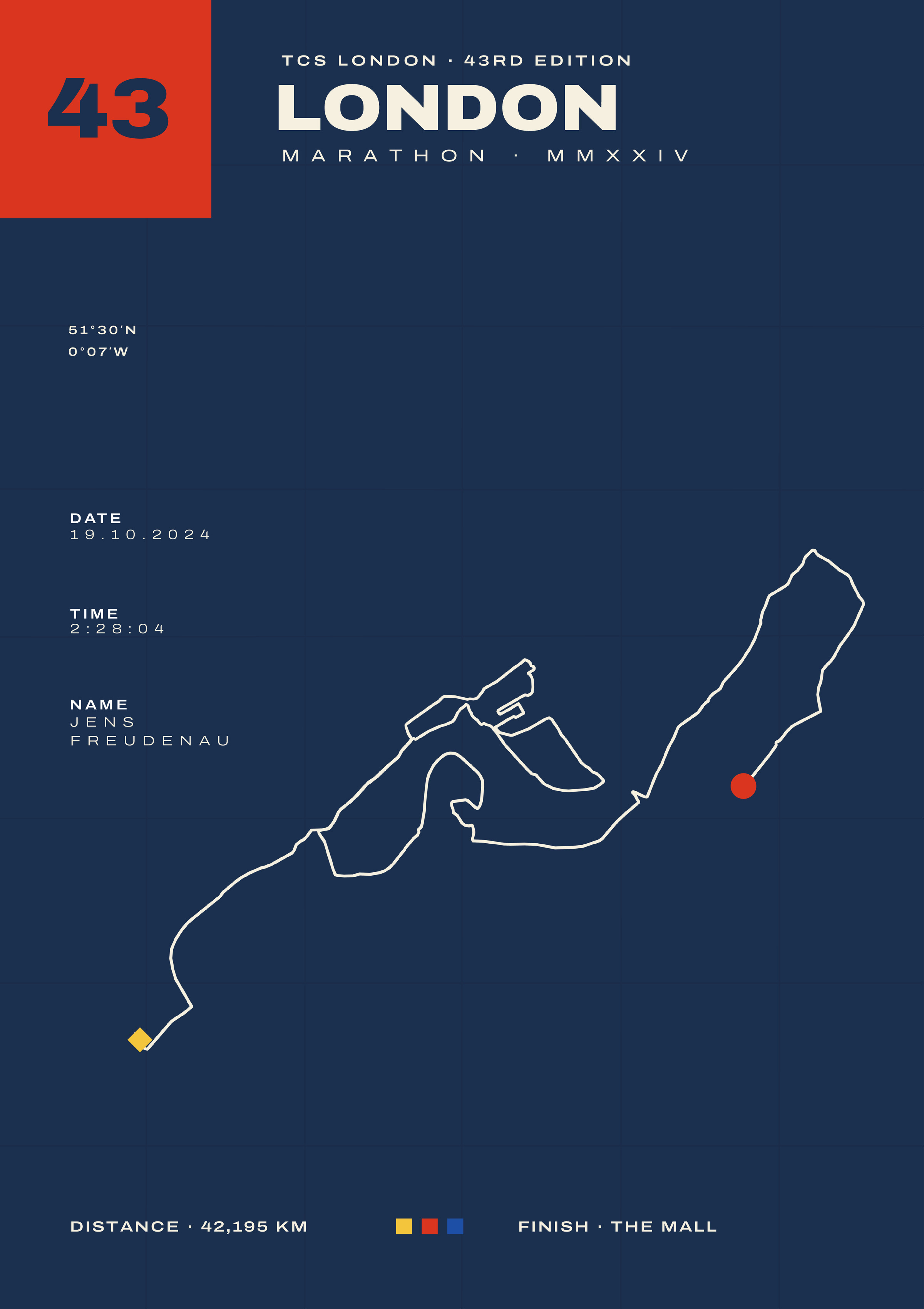London Marathon Editorial Navy