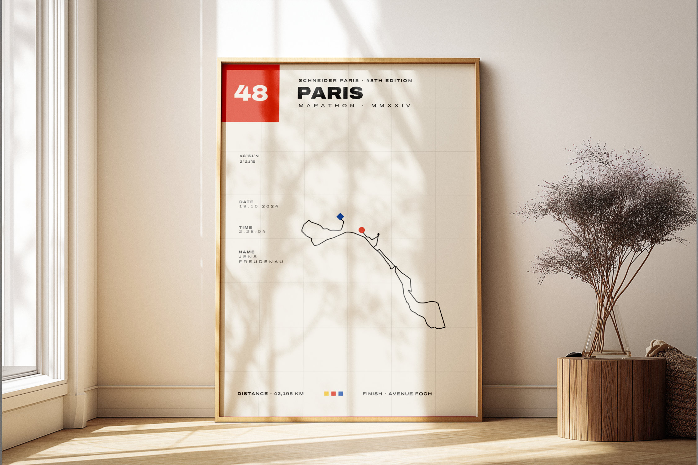 Paris Marathon Art Poster