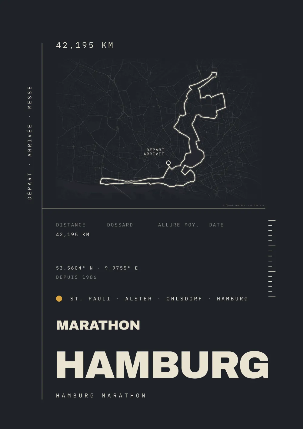 MARATHON HAMBURG Poster – HAMBOURG · ALLEMAGNE