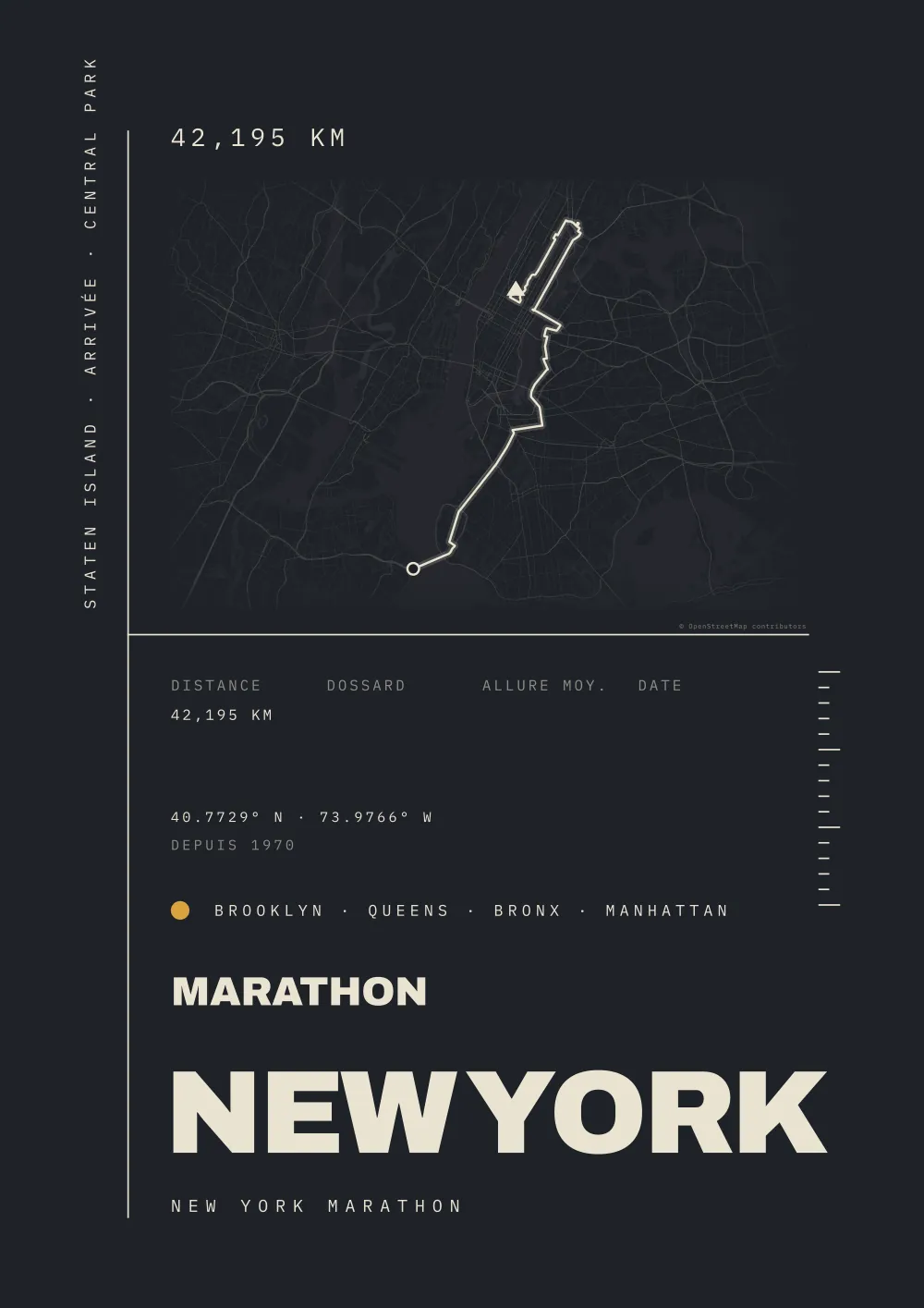 MARATHON NEW YORK Poster – NEW YORK · ÉTATS-UNIS
