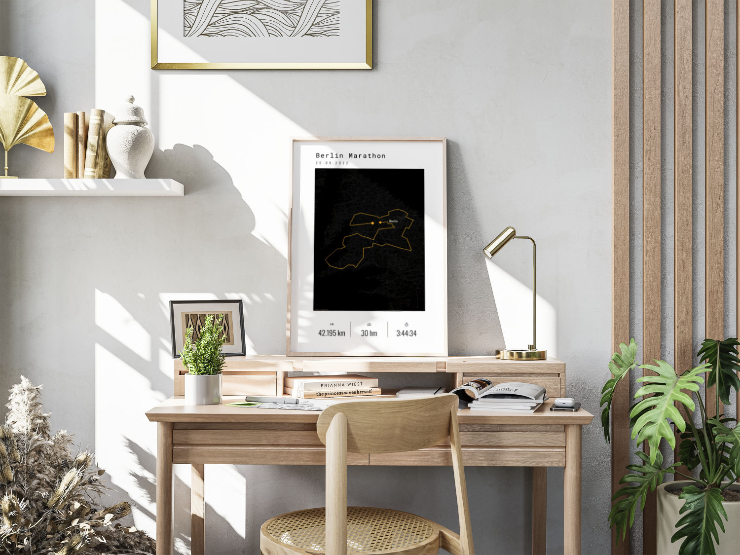 Berlin Marathon Poster gerahmt im Raum