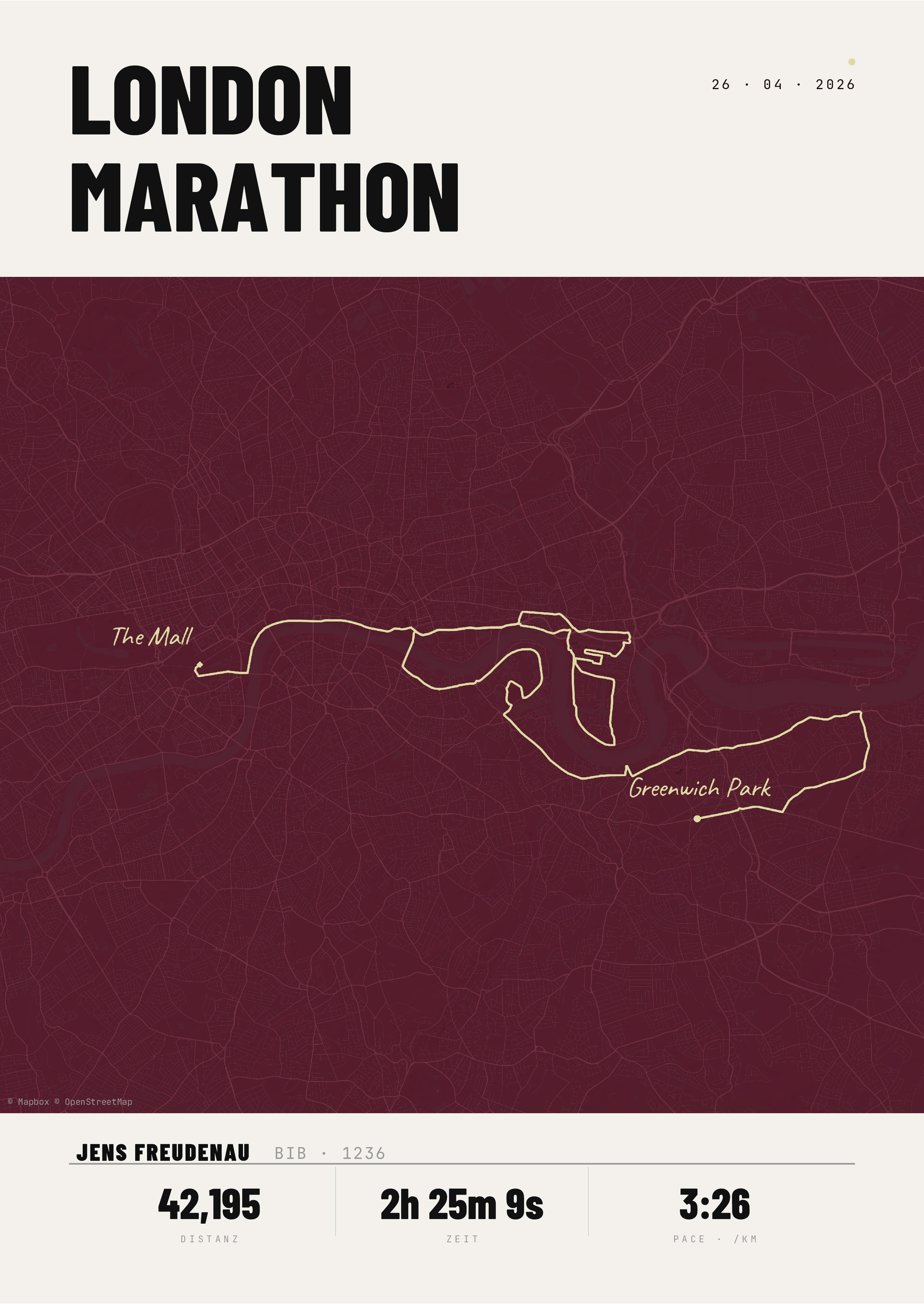 London Marathon Poster Detail