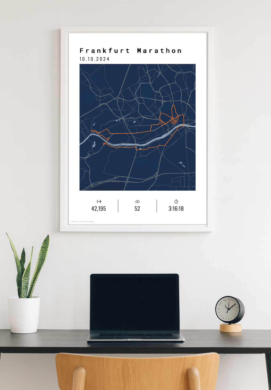 Affiche du Marathon de Francfort bleue