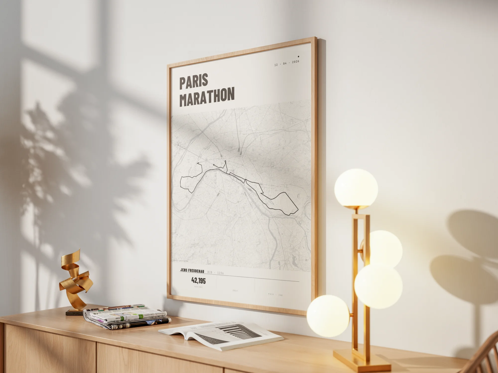 Poster du Marathon de Paris encadré dans l'espace