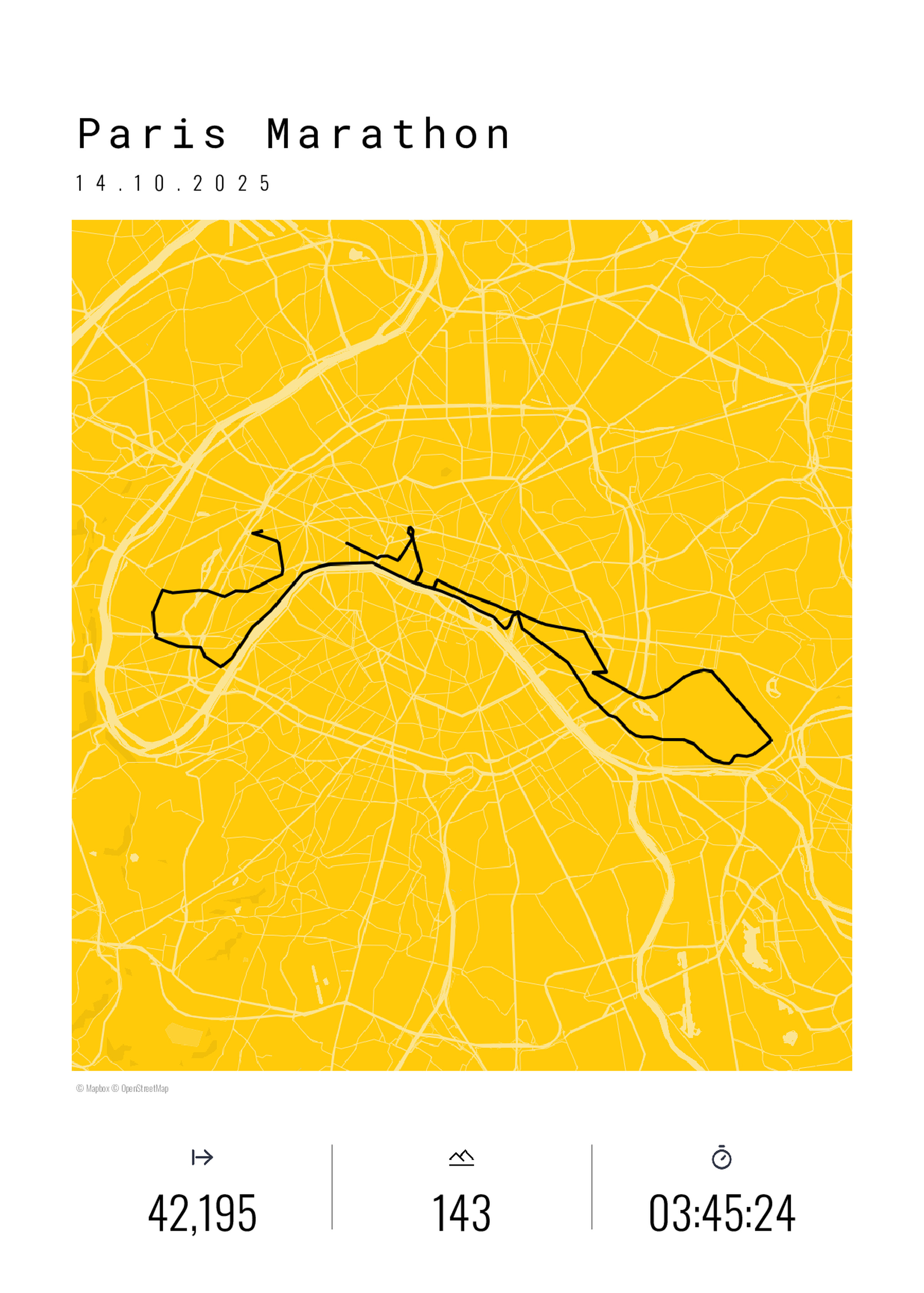 Poster Marathon de Paris encadré