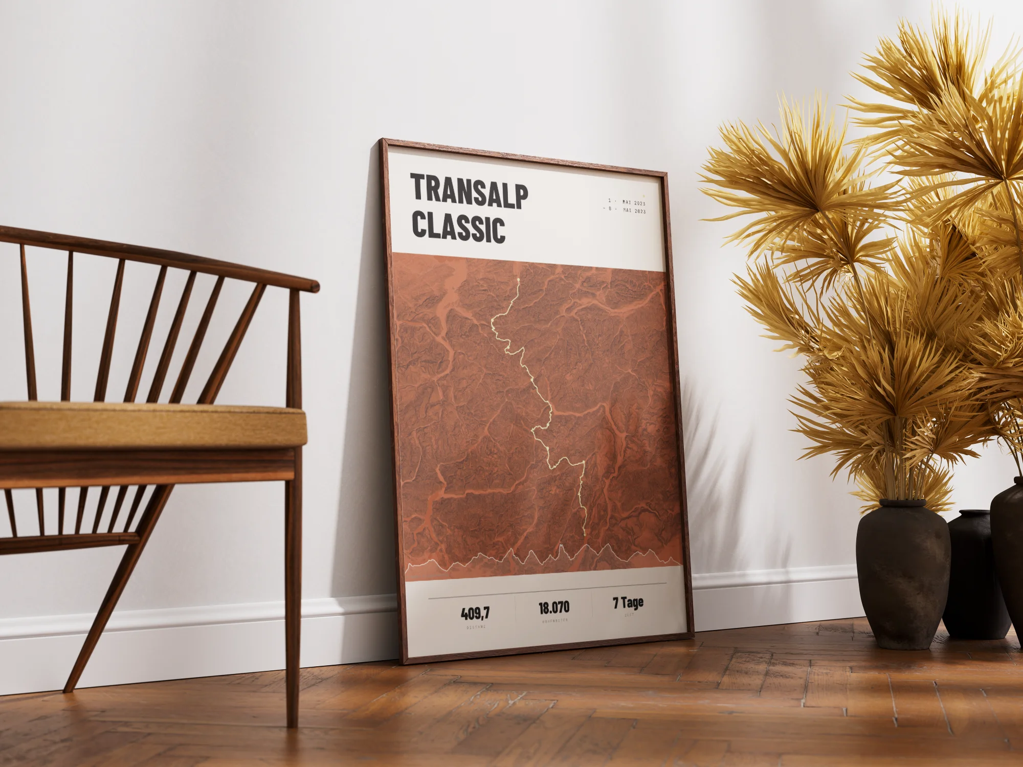 Strava Poster framed within the space