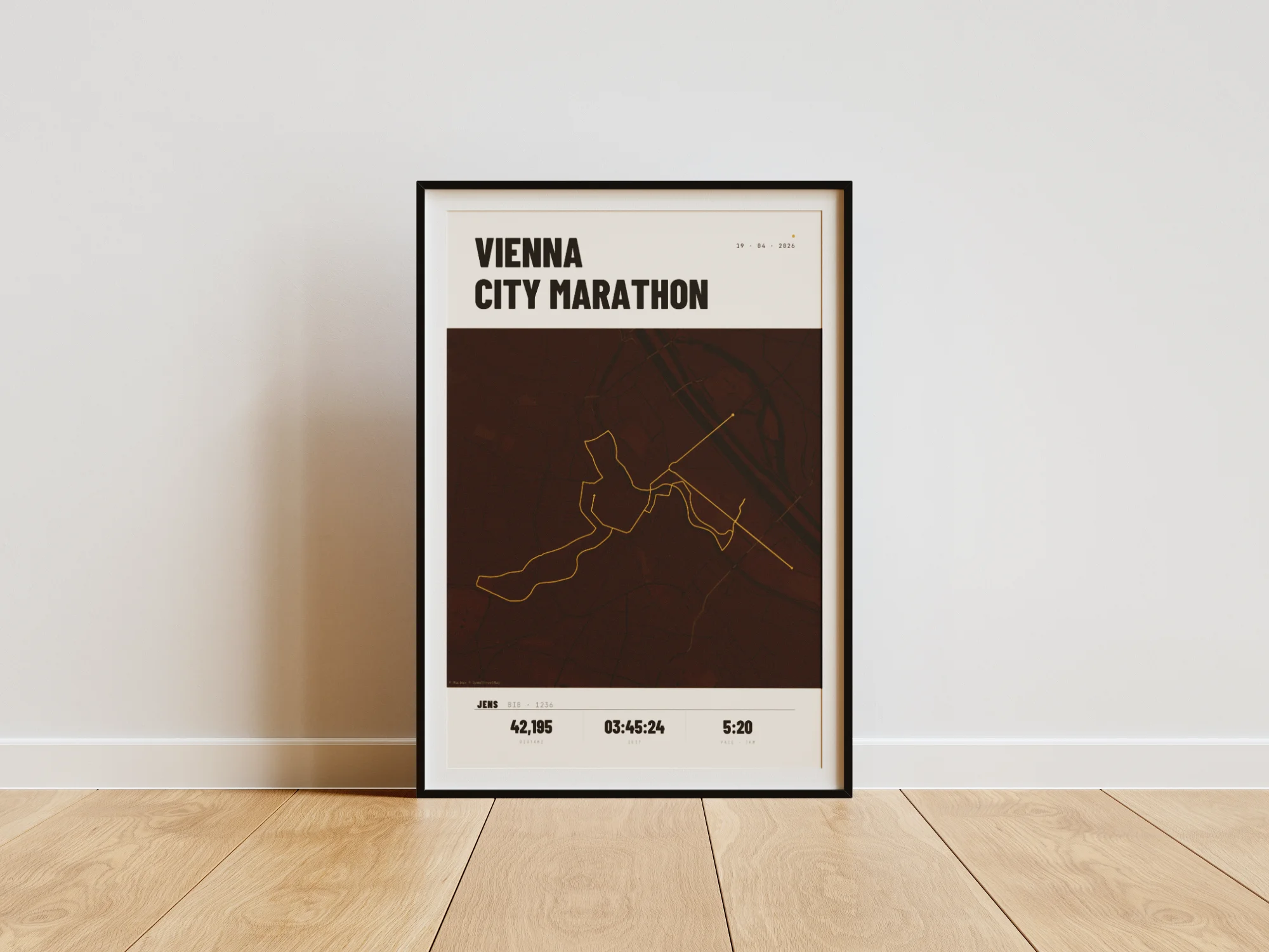 Affiche du marathon de Vienne encadré dans l'espace