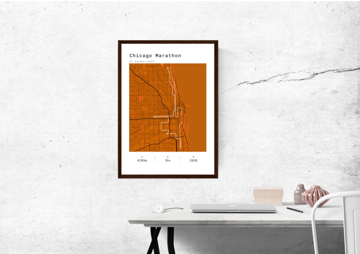 Marathon poster in living room