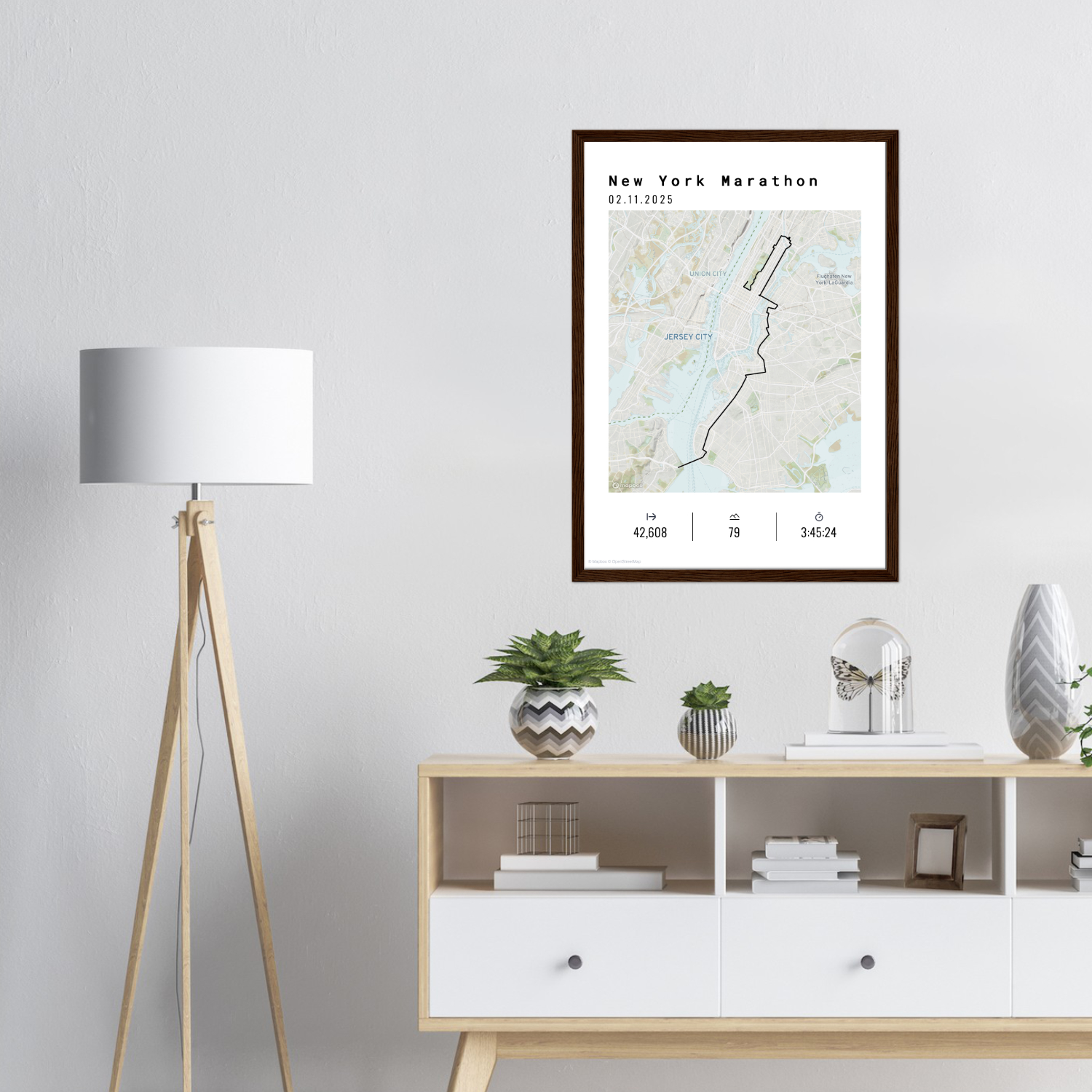 Track To Print poster in living room