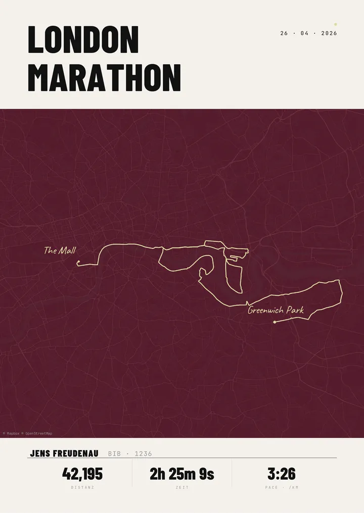 Streckenkarte – London Marathon