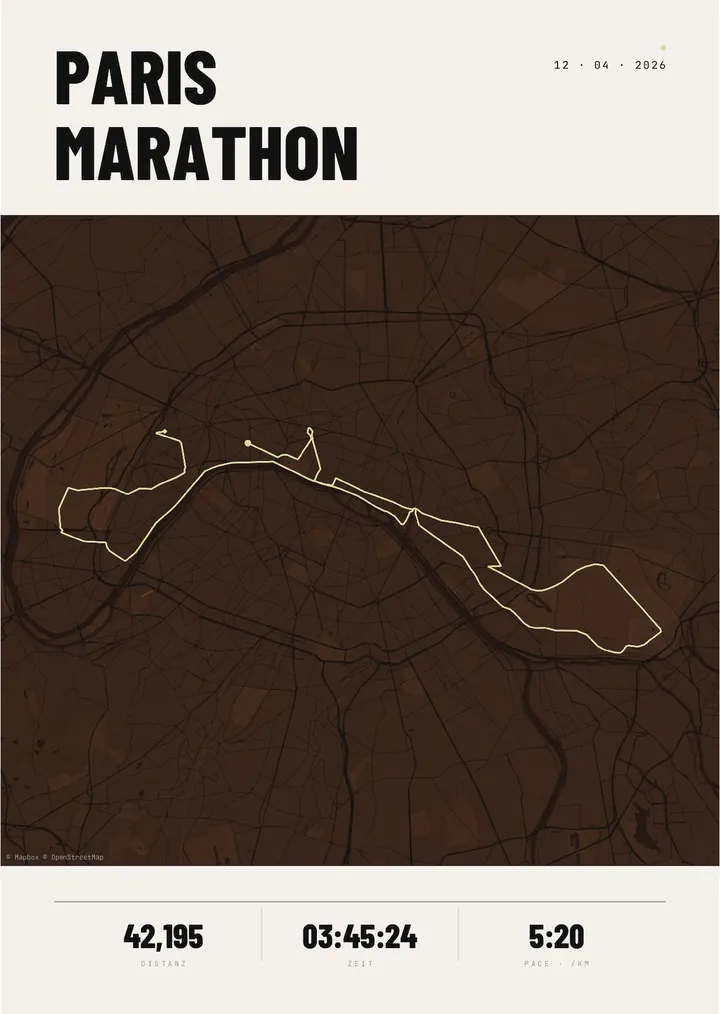 Streckenkarte – Paris Marathon